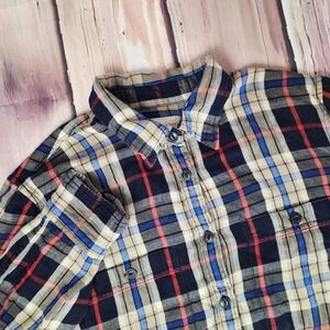 Denim & Supply Ralph Lauren Womens M RL Utility Flannel Plaid Button‎ Up Shirt